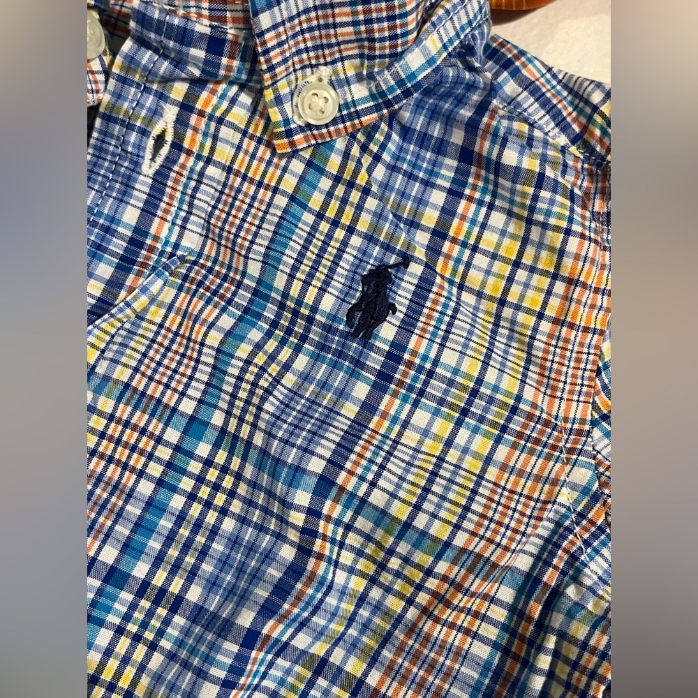 Ralph Lauren Multicolor Plaid Boys Button-Down Natural Stretch Preppy Shirt, 9M - Picture 4 of 7
